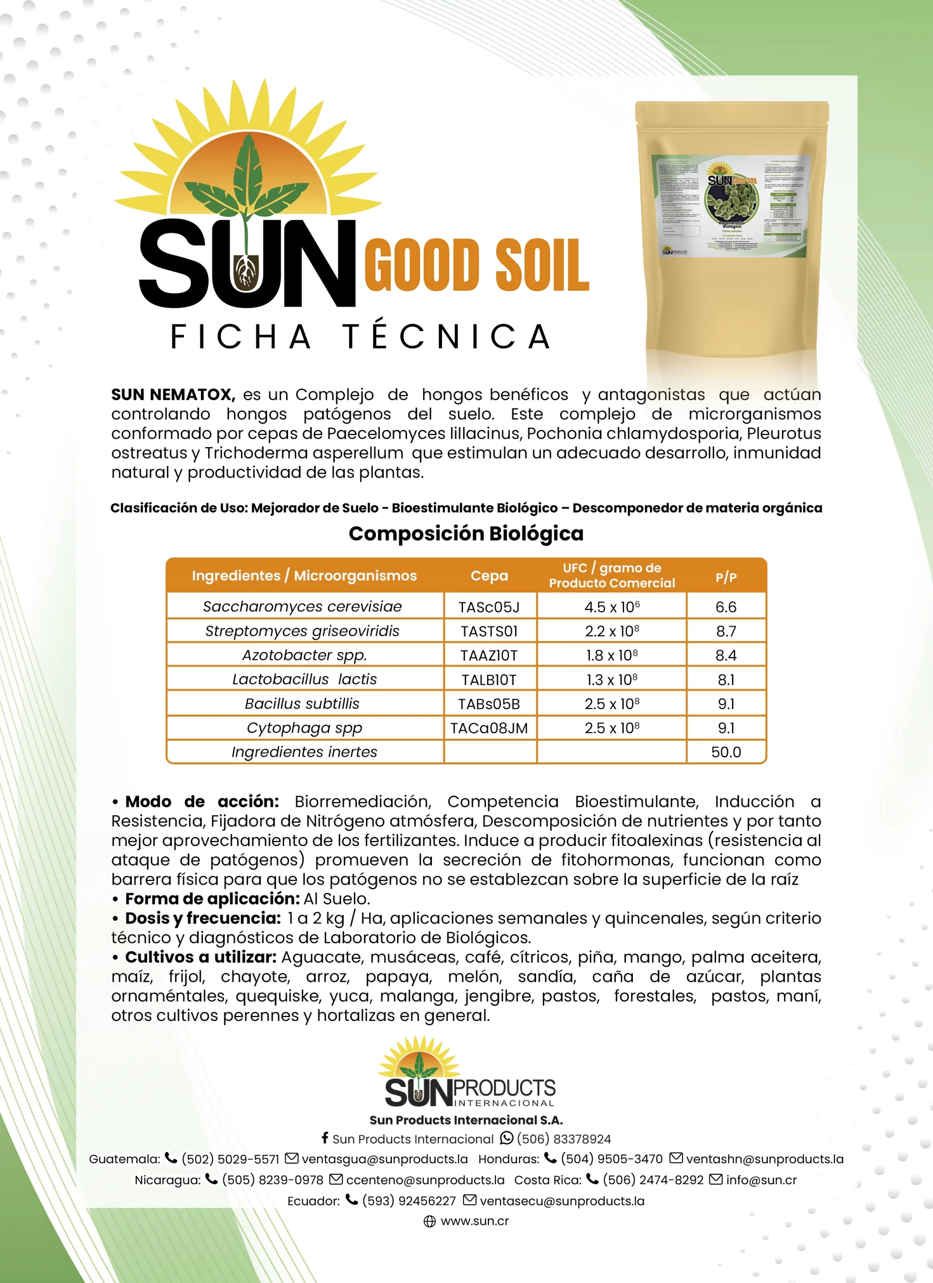 Imagen ficha técnica Sun Good Soil